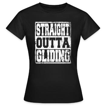 Gleiten Spruch lustig - Frauen T-Shirt - Schwarz - Vorne - AI Model Female 172 dark (172cm)