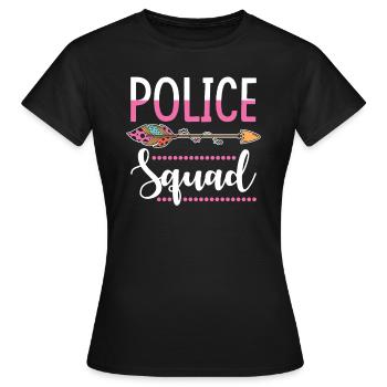 policewoman group - Women's T-Shirt - black - Front - AI Model Female 172 dark (172cm)