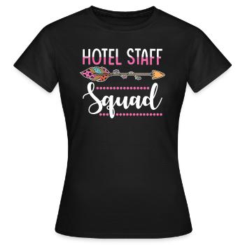 Hotel staff group - Women's T-Shirt - black - Front - AI Model Female 172 dark (172cm)