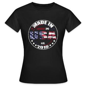 Geburtstag Spruch geboren USA 2015 - Frauen T-Shirt - Schwarz - Vorne - AI Model Female 172 dark (172cm)