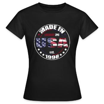 Geburtstag Spruch geboren USA 1998 - Frauen T-Shirt - Schwarz - Vorne - AI Model Female 172 dark (172cm)