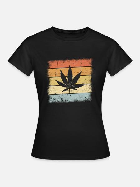 Cannabis Retro - Frauen T-Shirt - Schwarz