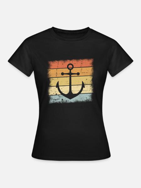 Anker Vintage - Frauen T-Shirt - Schwarz