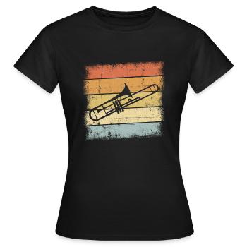 Trombone Instrument - Women's T-Shirt - black - Front - AI Model Female 172 dark (172cm)