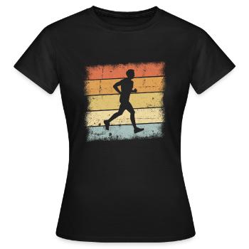 Joggen Sunset - Frauen T-Shirt - Schwarz - Vorne - AI Model Female 172 dark (172cm)