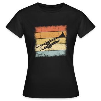 Trumpet Instrument - Women's T-Shirt - black - Front - AI Model Female 172 dark (172cm)