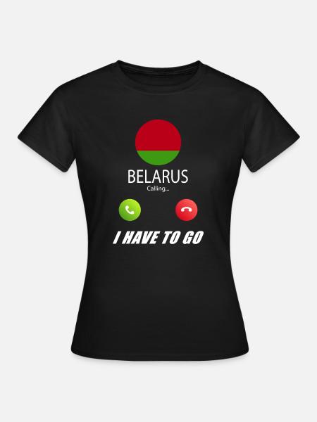 Belarus ruft an Lusiger Flaggen Spruch - Frauen T-Shirt - Schwarz