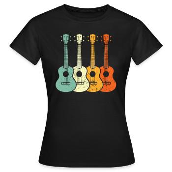 Ukulélé - T-shirt Femme - noir - Devant - AI Model Female 172 dark (172cm)