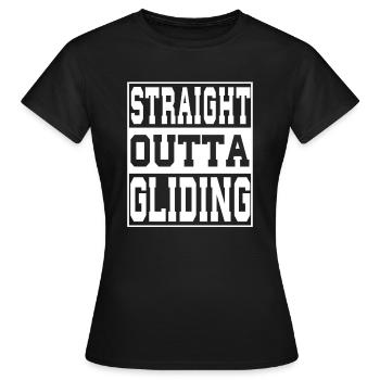 Gleiten Spruch lustig - Frauen T-Shirt - Schwarz - Vorne - AI Model Female 172 dark (172cm)