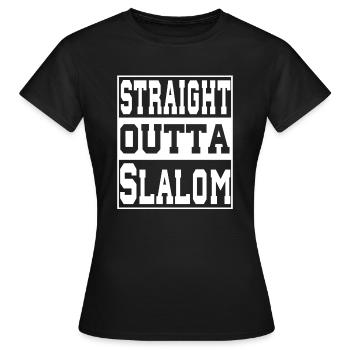 Slalom en disant drôle - T-shirt Femme - noir - Devant - AI Model Female 172 dark (172cm)