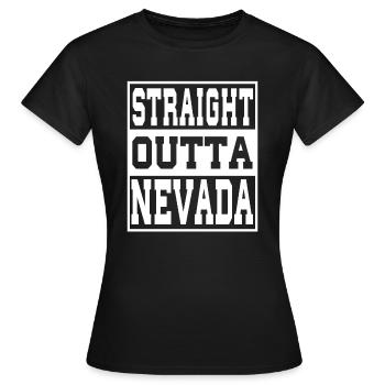Nevada Spruch Lustig Nevada Geschenk - Frauen T-Shirt - Schwarz - Vorne - AI Model Female 172 dark (172cm)