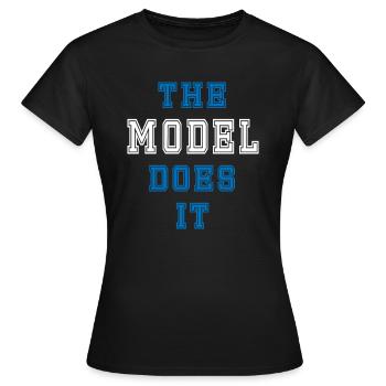 Le modèle le fait Modèle Cadeau - T-shirt Femme - noir - Devant - AI Model Female 172 dark (172cm)
