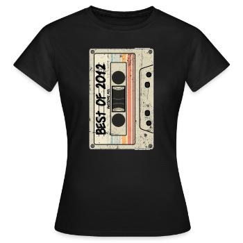 Best of 2012 Kasette Retro Tape - Frauen T-Shirt - Schwarz - Vorne - AI Model Female 172 dark (172cm)