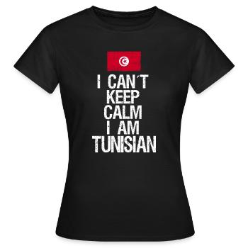 Je n’arrive pas à garder mon calme, je suis tunisien - T-shirt Femme - noir - Devant - AI Model Female 172 dark (172cm)