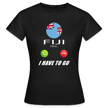 Fiji ruft an Lusiger Flaggen Spruch - Frauen T-Shirt - Schwarz - Vorne - AI Model Female 172 dark (172cm)