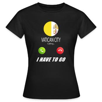 Vatikan Stadt ruft an Lusiger Flaggen Spruch - Frauen T-Shirt - Schwarz - Vorne - AI Model Female 172 dark (172cm)