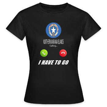 Northern Mariana Islands call to Lusiger flags Saying - Women's T-Shirt - black - Front - AI Model Female 172 dark (172cm)