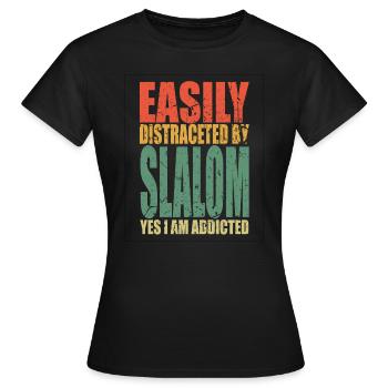 Slalom en disant drôle - T-shirt Femme - noir - Devant - AI Model Female 172 dark (172cm)