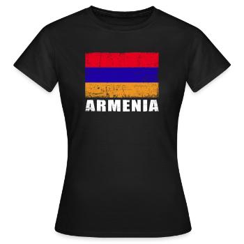 Drapeau de l’Arménie Grunge Drapeau de l’Arménie - T-shirt Femme - noir - Devant - AI Model Female 172 dark (172cm)