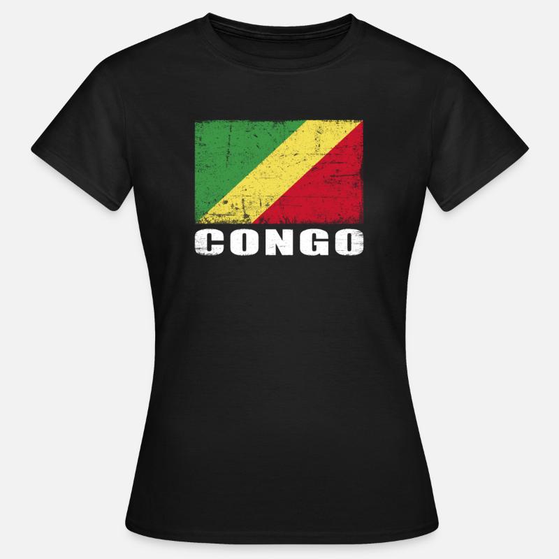 Drapeau du Congo Grunge Drapeau du Congo - T-shirt Femme - noir