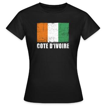 Drapeau de la Côte d’Ivoire - T-shirt Femme - noir - Devant - AI Model Female 172 dark (172cm)