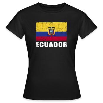 Drapeau de l’Équateur Grunge Drapeau de l’Équateur - T-shirt Femme - noir - Devant - AI Model Female 172 dark (172cm)