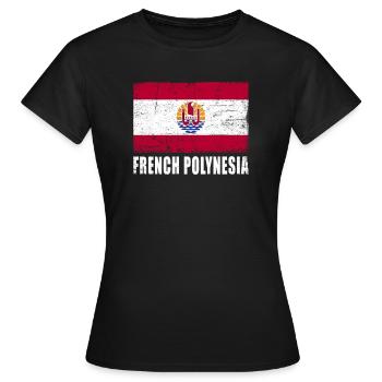 drapeau de la Polynésie Français - T-shirt Femme - noir - Devant - AI Model Female 172 dark (172cm)