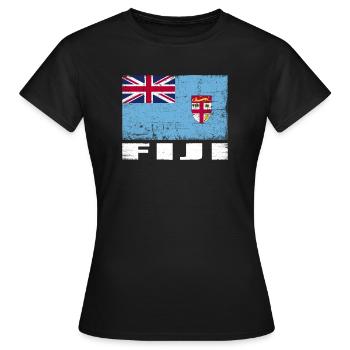 Fiji Flag Grunge Fiji Flag - Women's T-Shirt - black - Front - AI Model Female 172 dark (172cm)