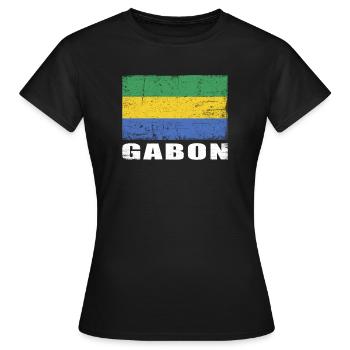 Gabon Flag Grunge Gabon Flag - Women's T-Shirt - black - Front - AI Model Female 172 dark (172cm)