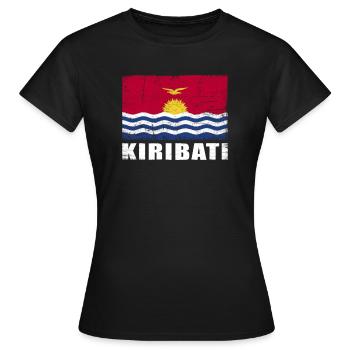 Kiribati Flagge Grunge Kiribati Fahne - Frauen T-Shirt - Schwarz - Vorne - AI Model Female 172 dark (172cm)