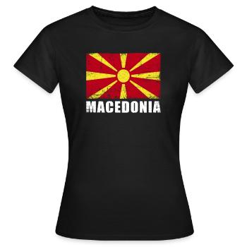 Drapeau de la Macédoine Grunge Drapeau de la Macédoine - T-shirt Femme - noir - Devant - AI Model Female 172 dark (172cm)