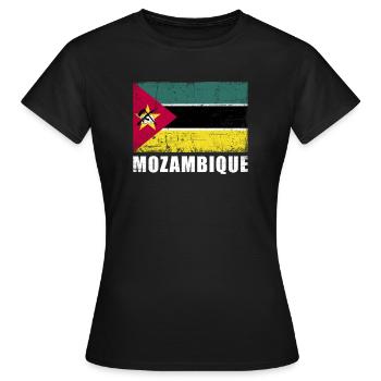 Mozambique Flag Grunge Mozambique Flag - T-shirt Femme - noir - Devant - AI Model Female 172 dark (172cm)