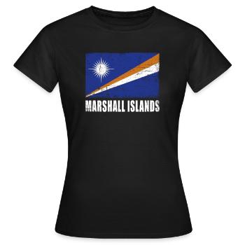 Marshallinseln Flagge Grunge Marshallinseln Fahne - Frauen T-Shirt - Schwarz - Vorne - AI Model Female 172 dark (172cm)