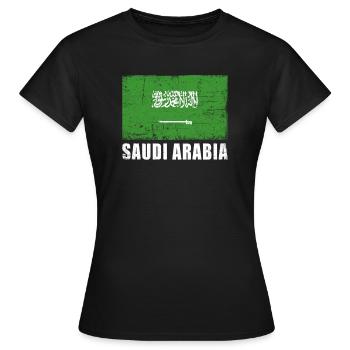 Saudi Arabien Flagge Grunge Saudi Arabien Fahne - Frauen T-Shirt - Schwarz - Vorne - AI Model Female 172 dark (172cm)