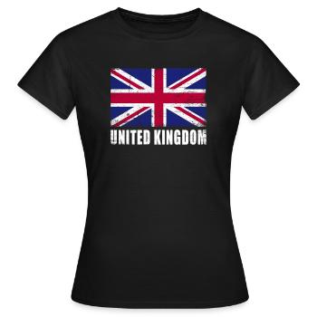 Drapeau du Royaume-Uni Grunge Royaume-Uni - T-shirt Femme - noir - Devant - AI Model Female 172 dark (172cm)