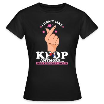 K-pop J’adore la K-pop - T-shirt Femme - noir - Devant - AI Model Female 172 dark (172cm)
