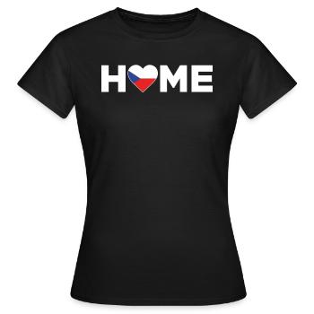 Czech Republic Home Czech Republic Flag - Women's T-Shirt - black - Front - AI Model Female 172 dark (172cm)