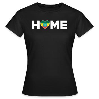 Ethiopia Homeland Ethiopia Flag Love - Women's T-Shirt - black - Front - AI Model Female 172 dark (172cm)