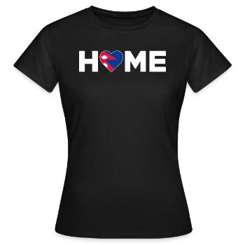 Nepal Heimat Nepal Flagge Nepal Liebe - Frauen T-Shirt - Schwarz - Vorne - AI Model Female 172 dark (172cm)