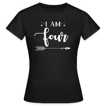 Four years birthday I'm four - Women's T-Shirt - black - Front - AI Model Female 172 dark (172cm)