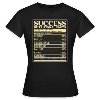 Erfolg Witzig Erfolg Nährwerttabelle - Frauen T-Shirt - Schwarz - Vorne - AI Model Female 172 dark (172cm)