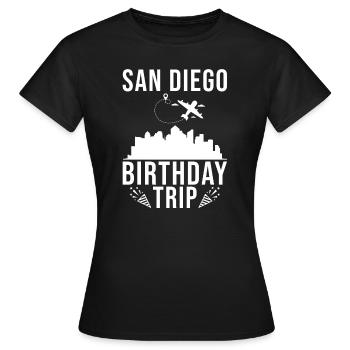 Voyage d’anniversaire à San Diego San Diego - T-shirt Femme - noir - Devant - AI Model Female 172 dark (172cm)