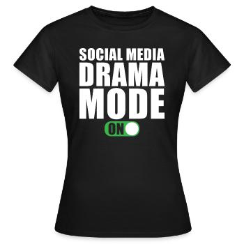 Social Media Mode On - Women's T-Shirt - black - Front - AI Model Female 172 dark (172cm)