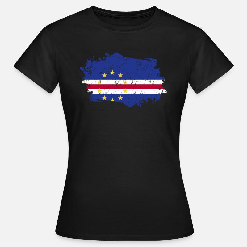 Drapeau du Cap-Vert Grunge Drapeau du Cap-Vert - T-shirt Femme - noir