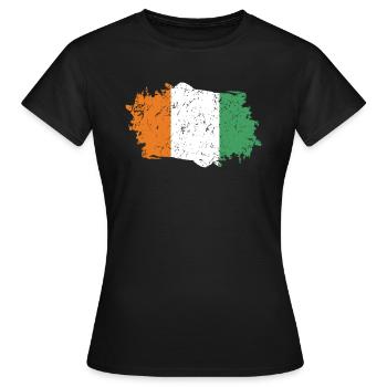 Drapeau de la Côte d’Ivoire - T-shirt Femme - noir - Devant - AI Model Female 172 dark (172cm)