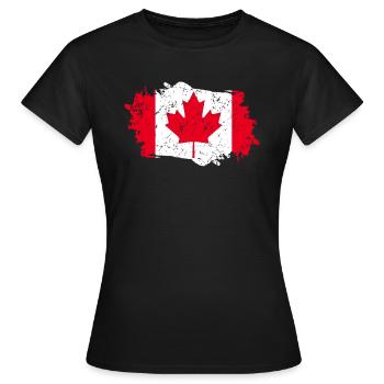 Drapeau du Canada Grunge Drapeau du Canada - T-shirt Femme - noir - Devant - AI Model Female 172 dark (172cm)