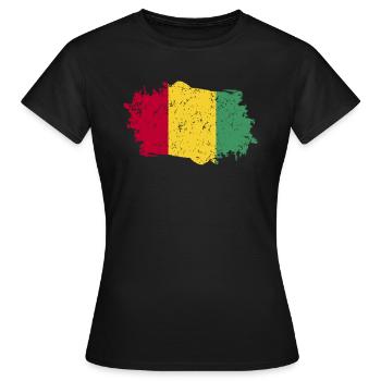 Drapeau de guinée Grunge Drapeau de Guinée - T-shirt Femme - noir - Devant - AI Model Female 172 dark (172cm)