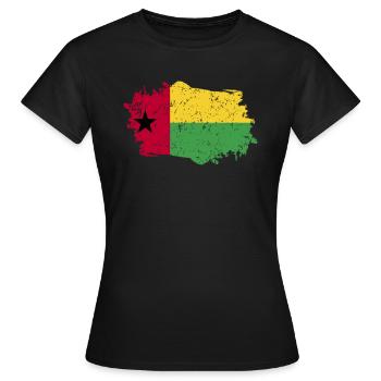 Guinée Bissau Drapeau Grunge Guinée Bissau Drapeau - T-shirt Femme - noir - Devant - AI Model Female 172 dark (172cm)