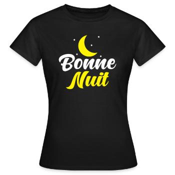 Bonne Nuit French Good Night - T-shirt Femme - noir - Devant - AI Model Female 172 dark (172cm)