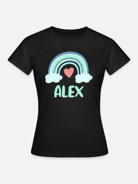Alex Name Regenbogen Baby - Frauen T-Shirt - Schwarz